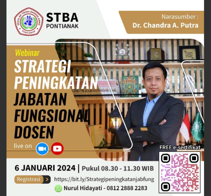 Webinar LPPM STBA Pontianak: Strategi Peningkatan Jabatan Fungsional Dosen